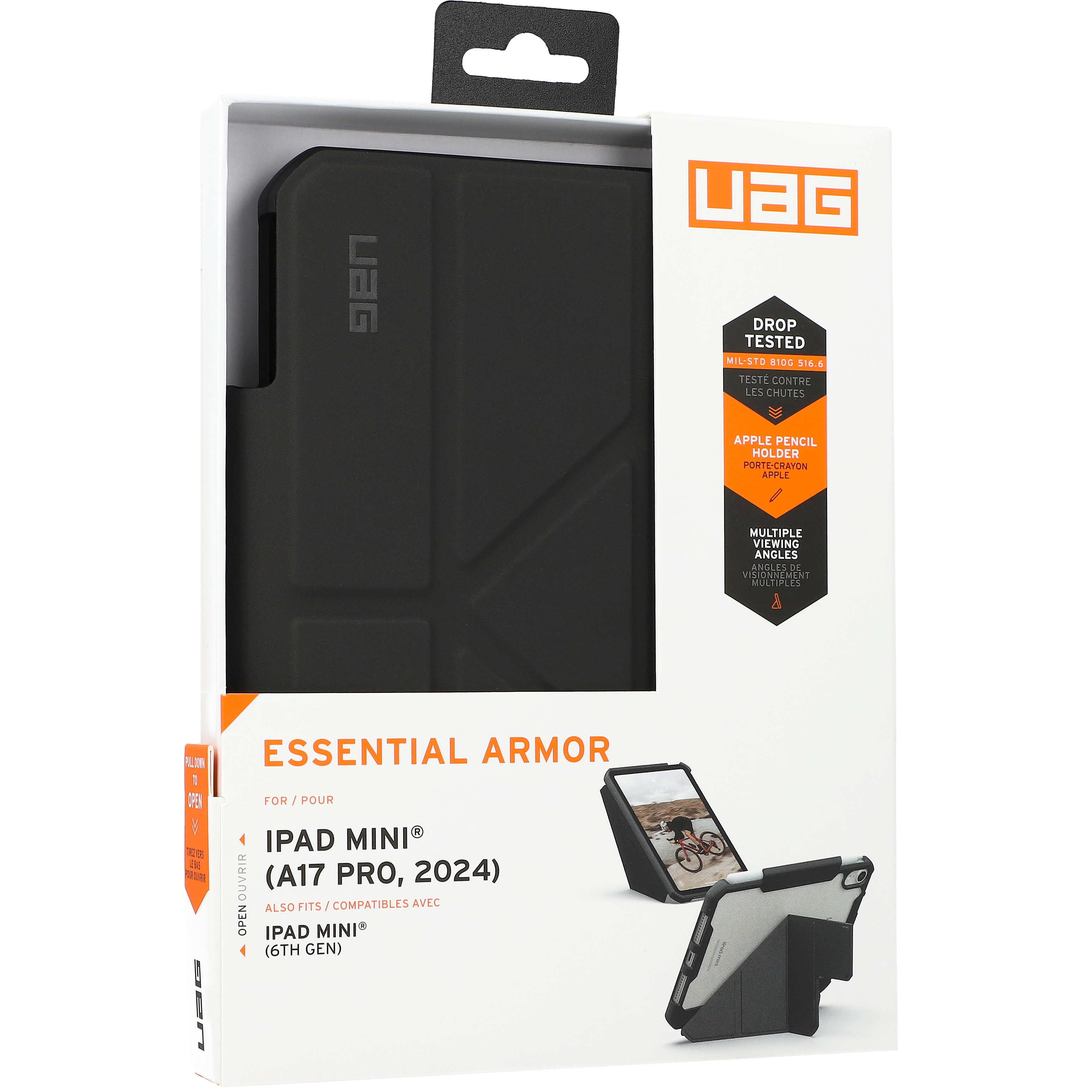 Etui pancerne Urban Armor Gear Essential Armor dla iPad Mini (A17 Pro) 2024 / Mini 6 gen. 2021, czarne